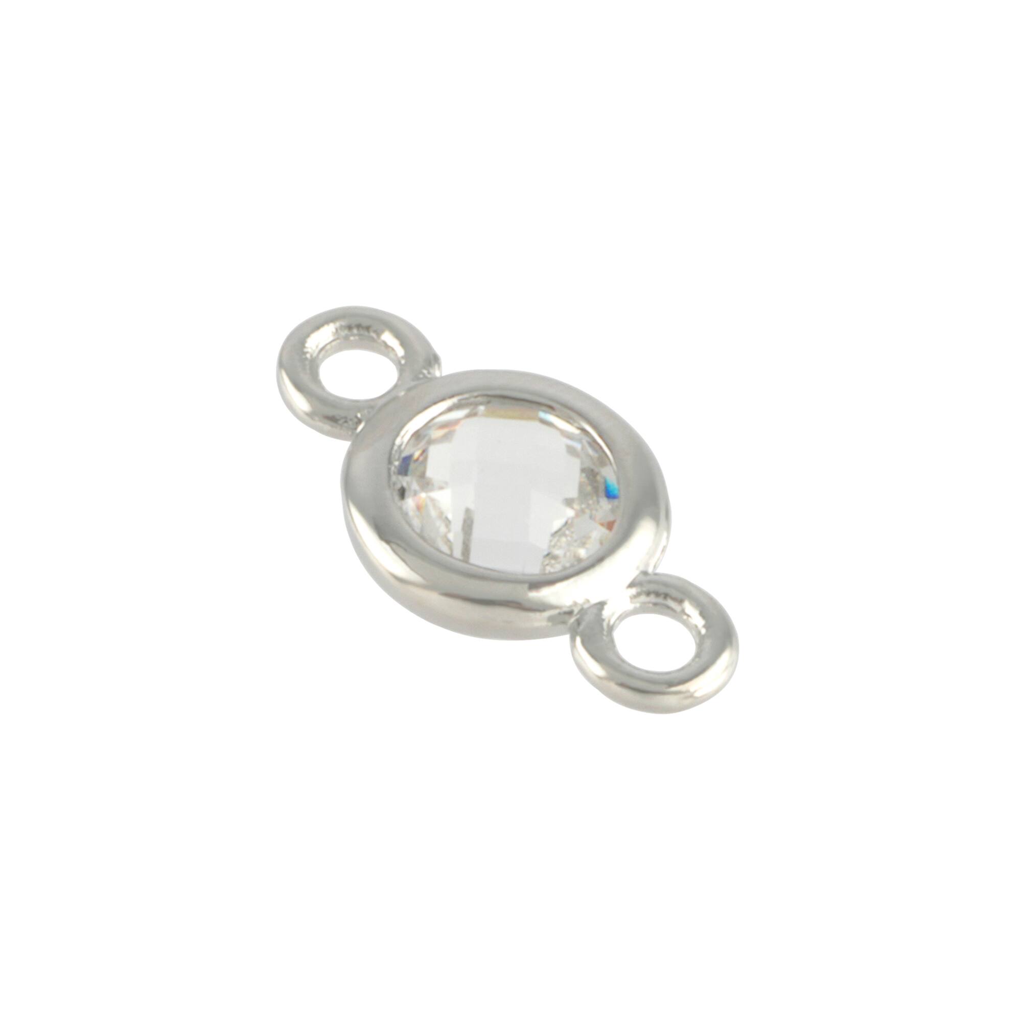 14mm Rhodium Circle Connectors, 3ct. by Bead Landing™